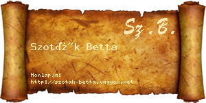 Szoták Betta névjegykártya